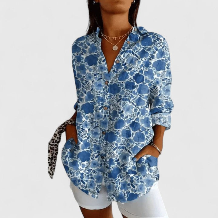 Katarine | Elegant Floral Button-Up Blouse