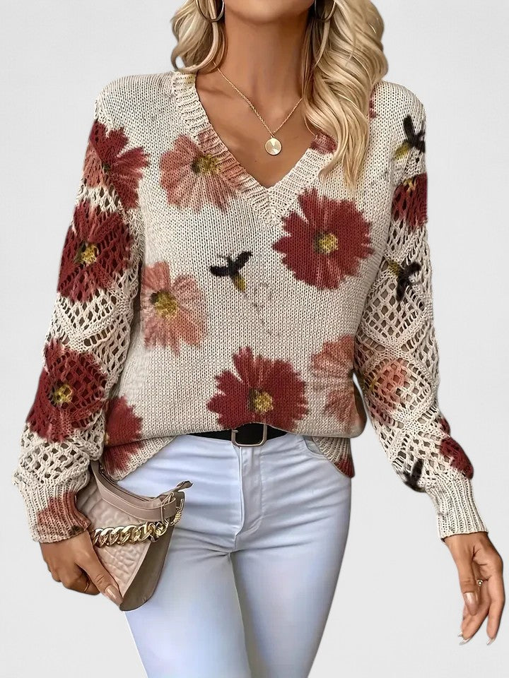 Aurélie | Elegant sweater with floral pattern