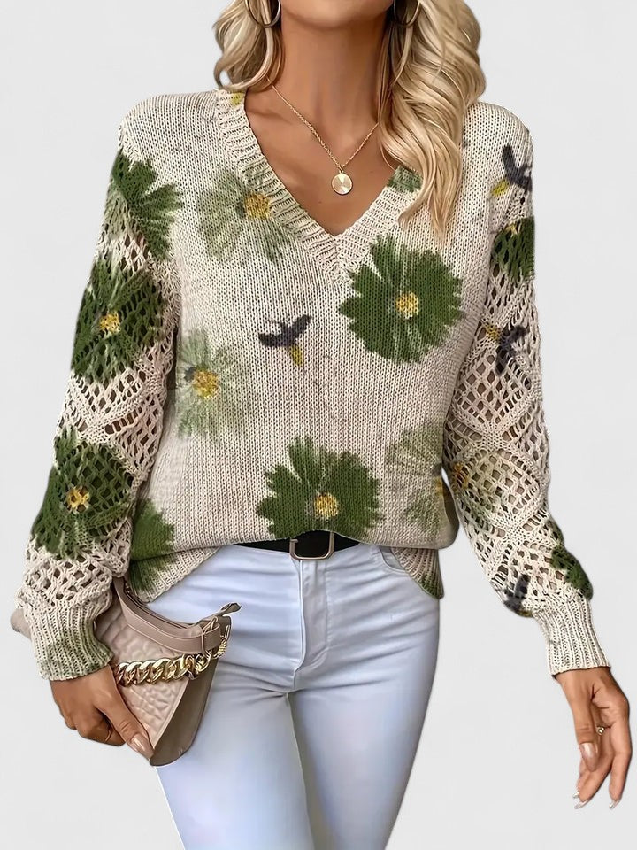 Aurélie | Elegant sweater with floral pattern