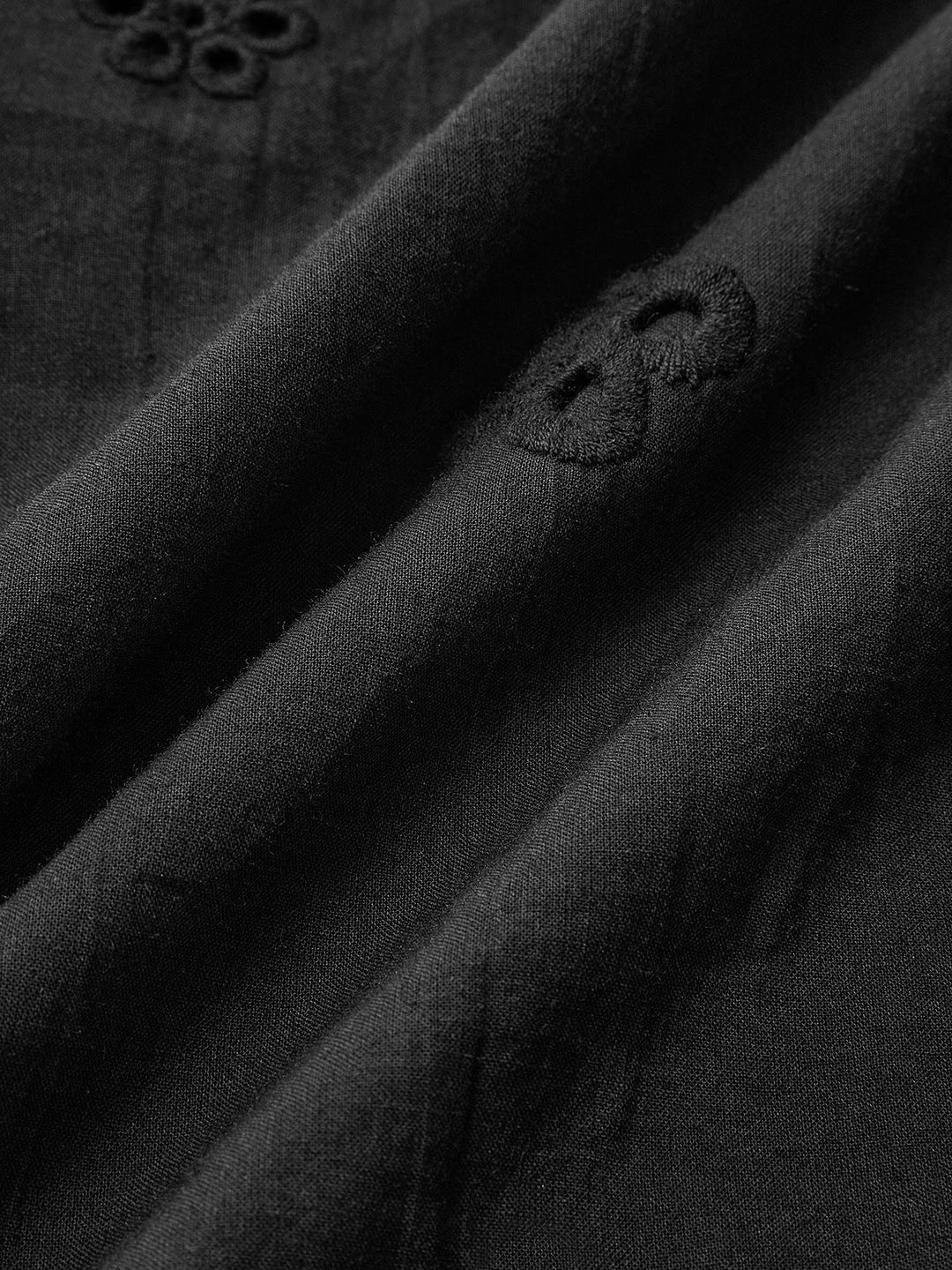 Semi-Sheer Cotton Keyhole Neckline Midi Dress