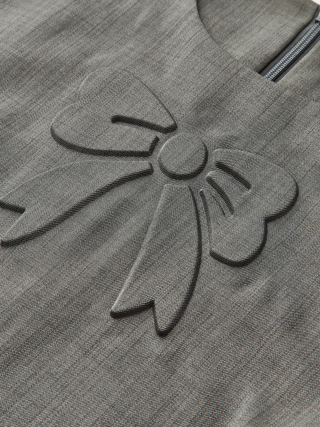 Crew Neck Panel Pleated Tank Dress