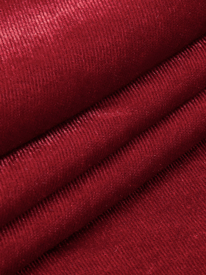 Mock Neck Knotted Velvet Dress