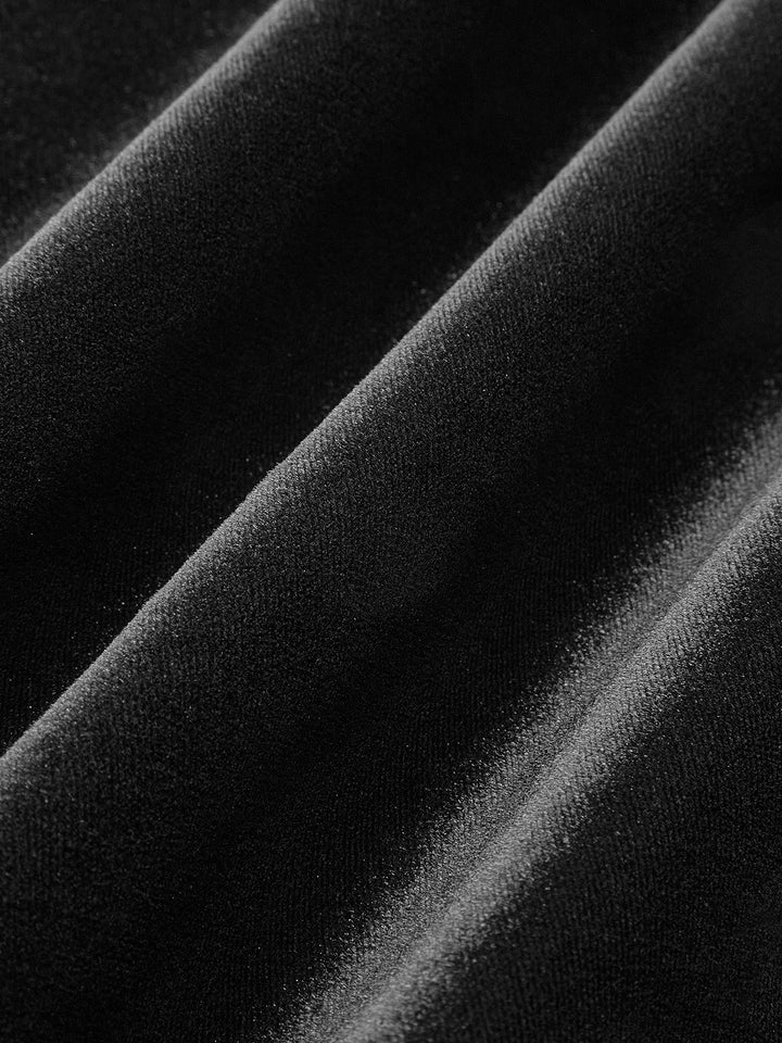 Bow-Decor Backless Velvet Tank Dress