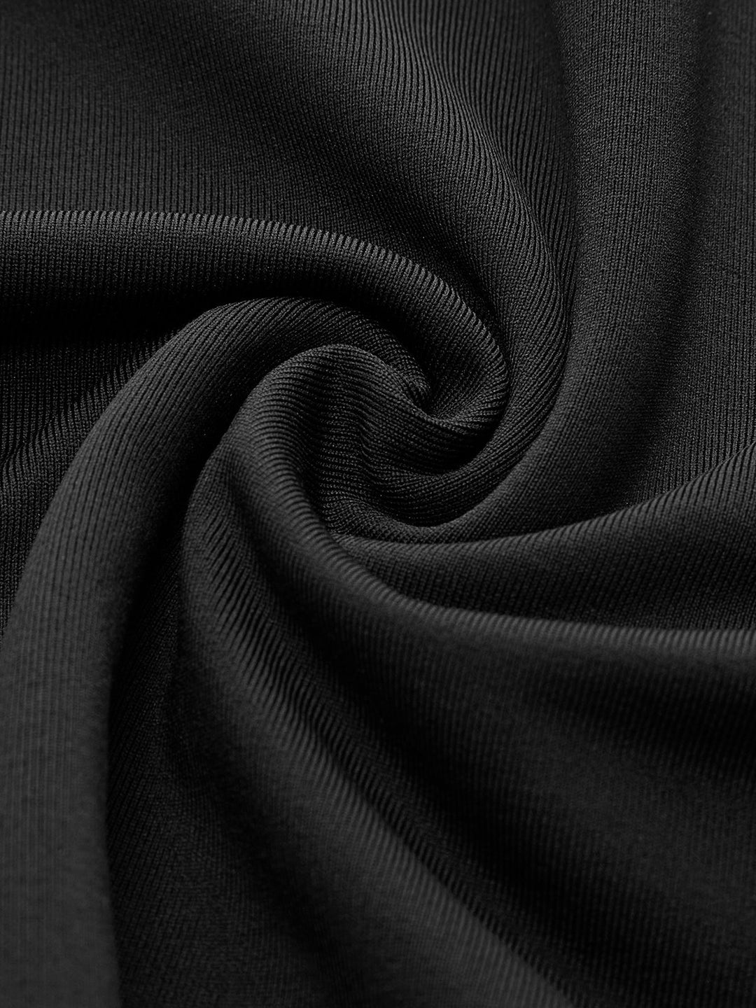 Stand-Collar Pleated Slit Jersey Dress