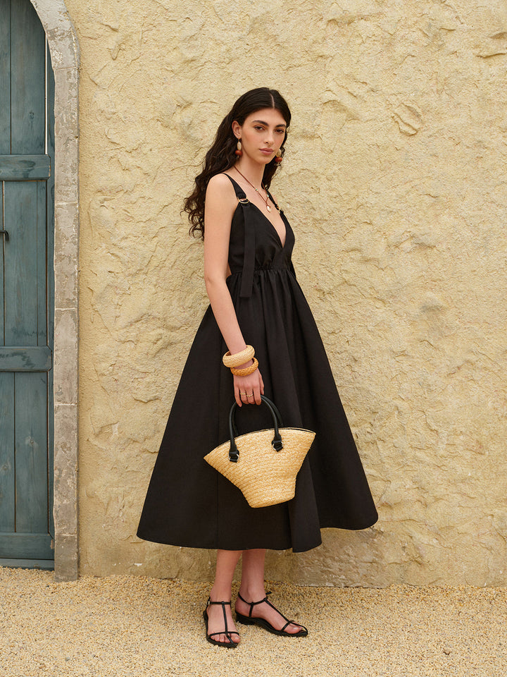 Backless Strappy A-Line Dress