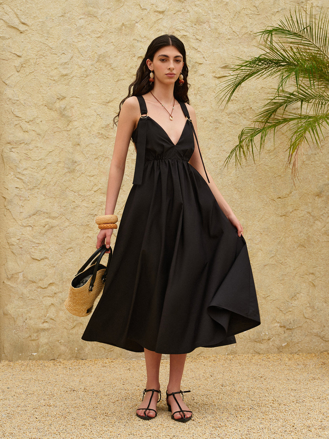 Backless Strappy A-Line Dress