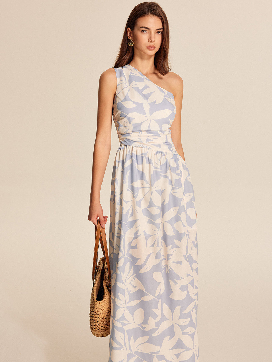 One-Shoulder Floral Dress