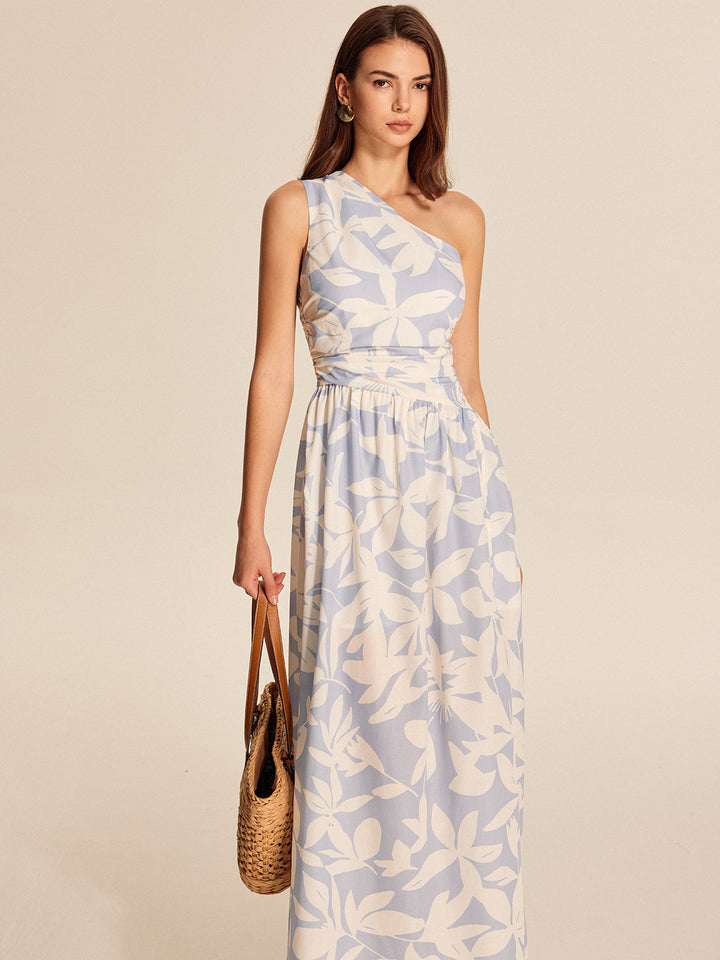 One-Shoulder Floral Dress