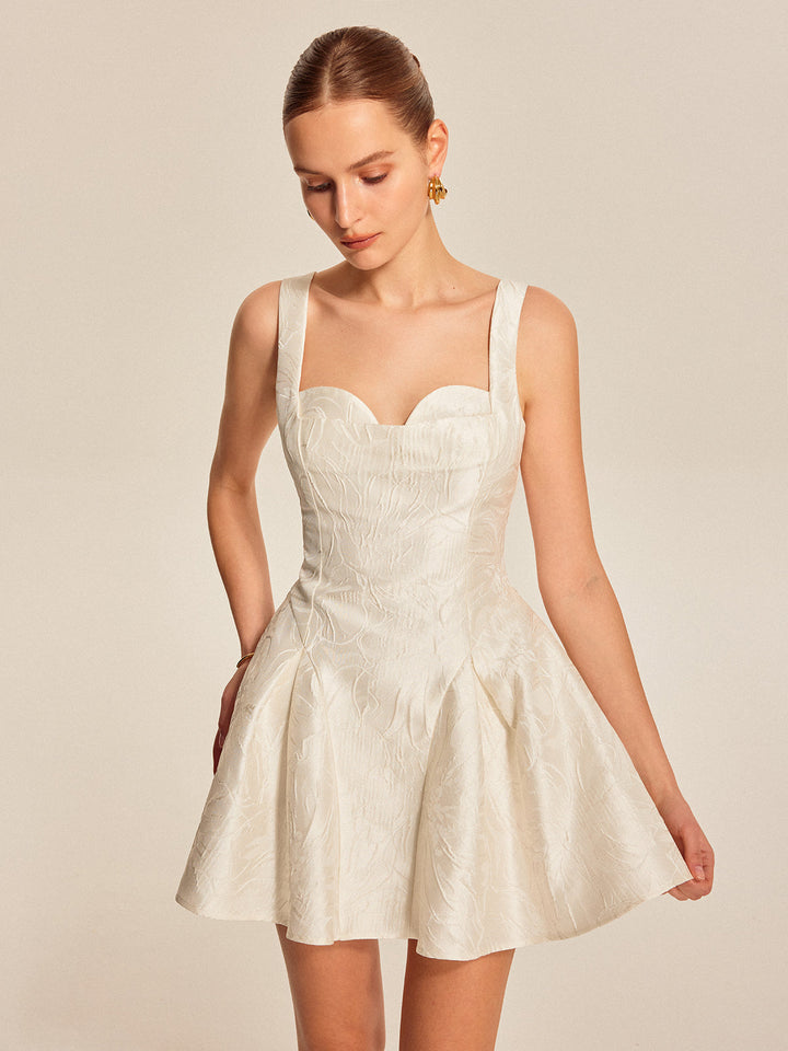 Sweetheart Neckline Flared Dress