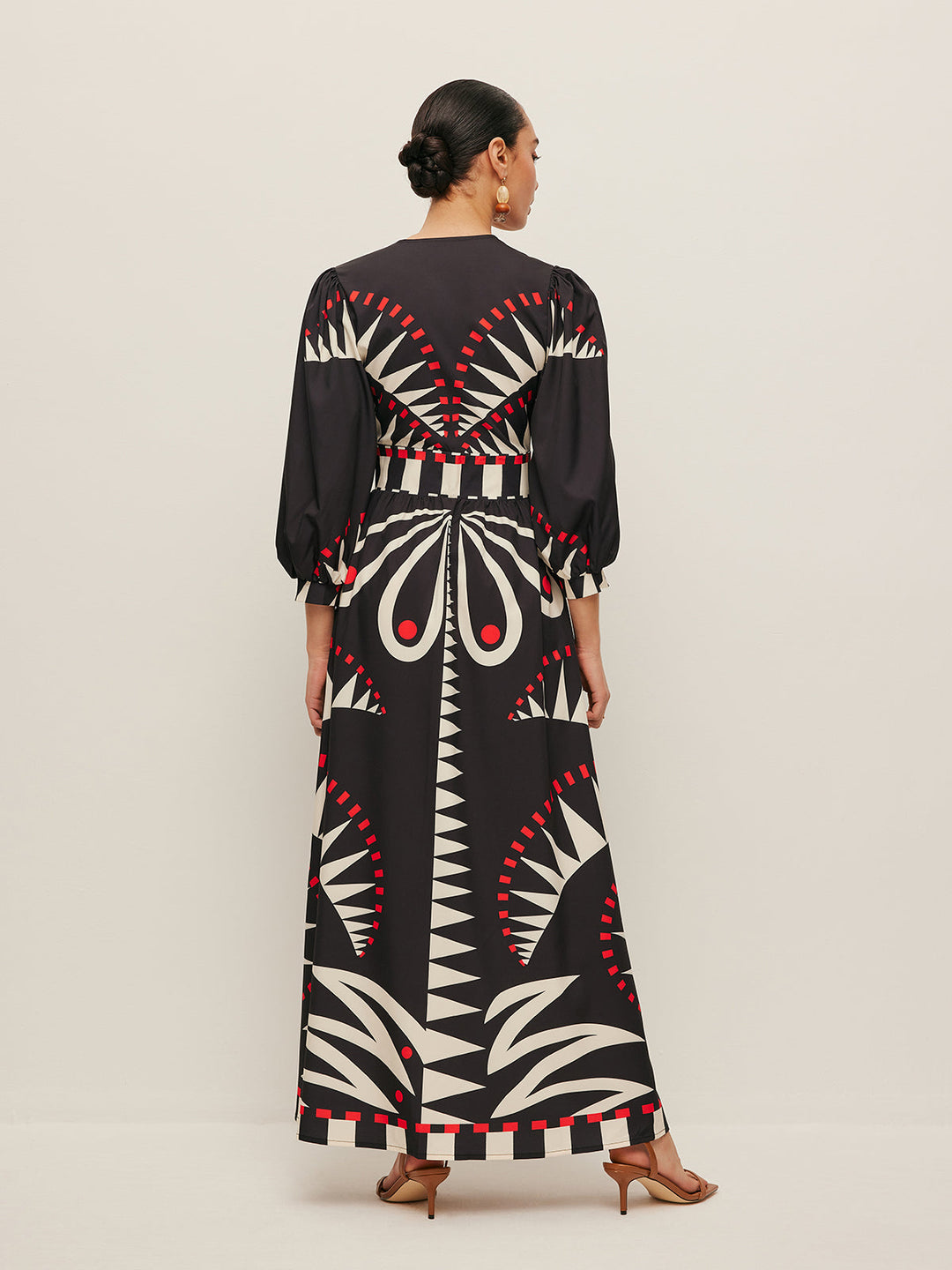 Boho Print V-Neck Split Dress