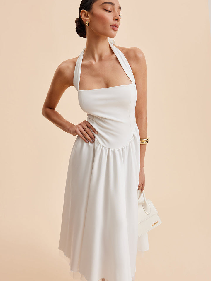 Halter Backless Zipper Sleeveless Dress