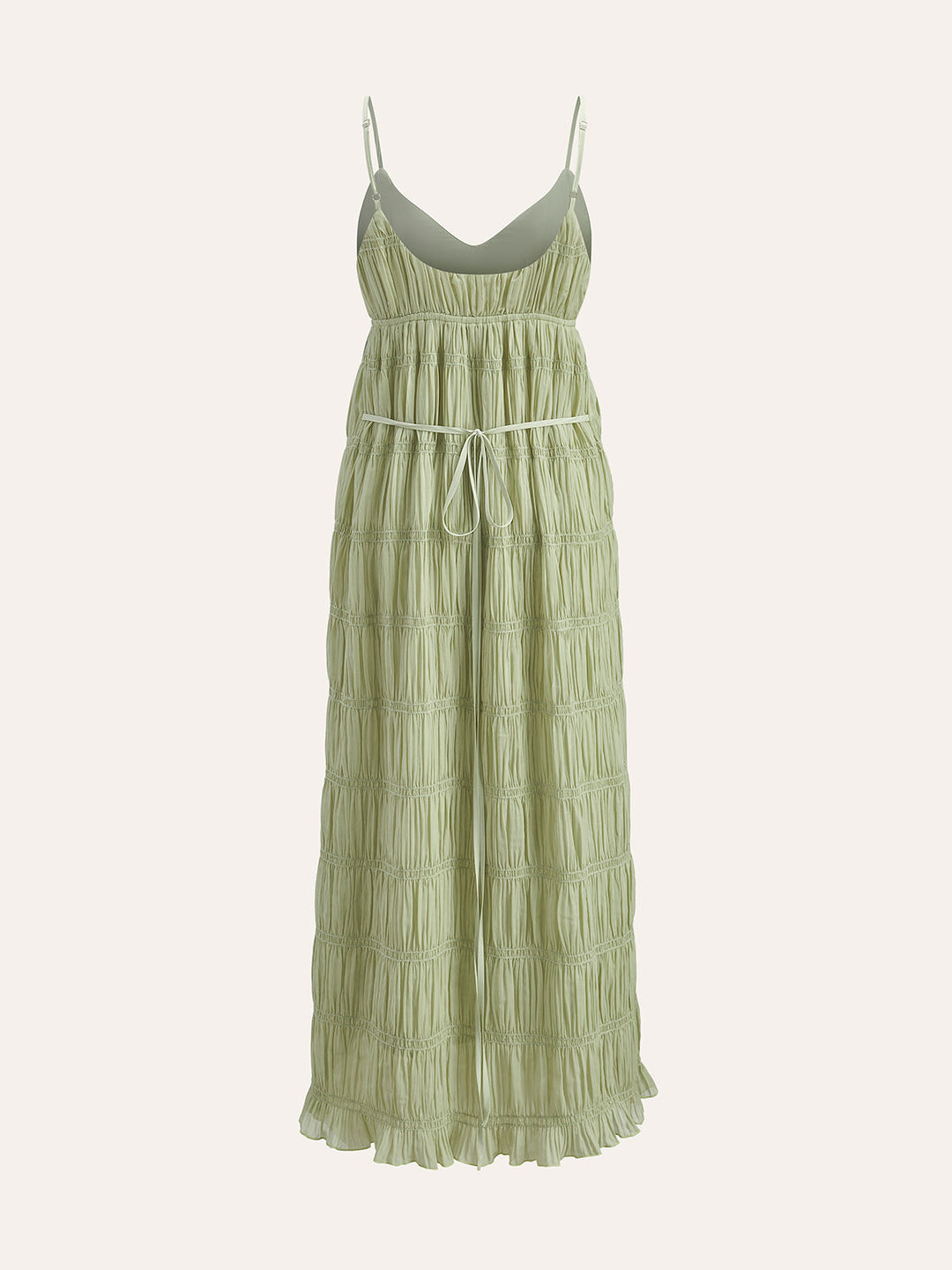 Semi-Sheer Strappy Pleated Dress