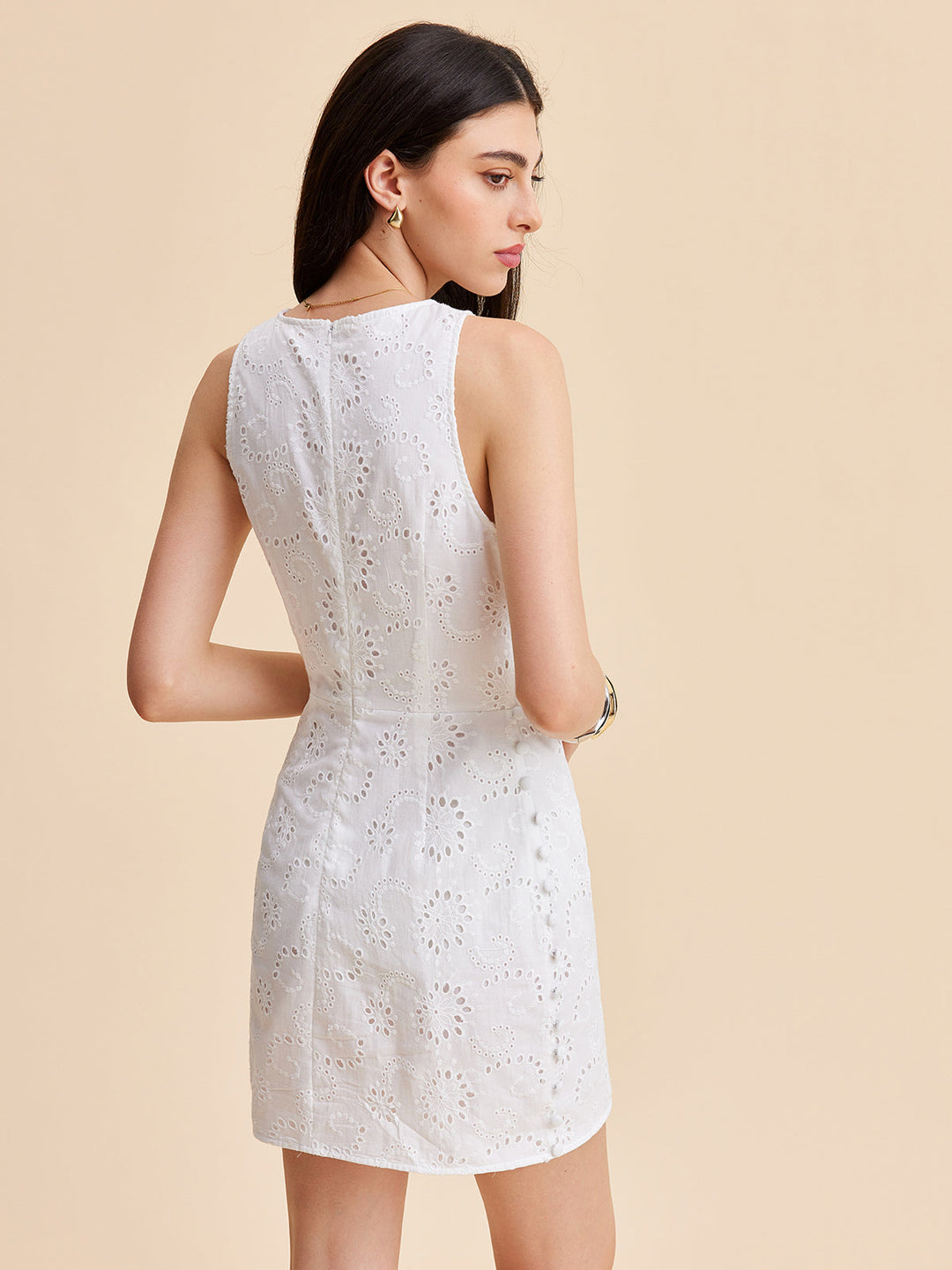 Cotton Eyelet Cut-out Dress