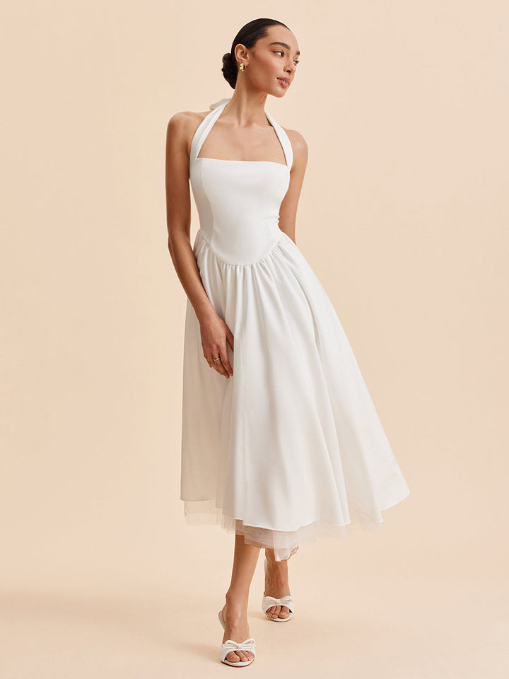 Halter Backless Zipper Sleeveless Dress