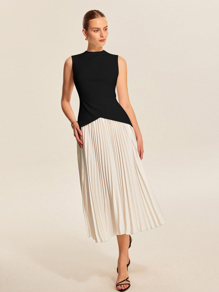 Sleeveless Pleated Dress