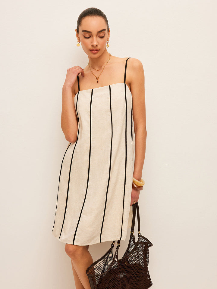 Cotton & Linen Striped Dress