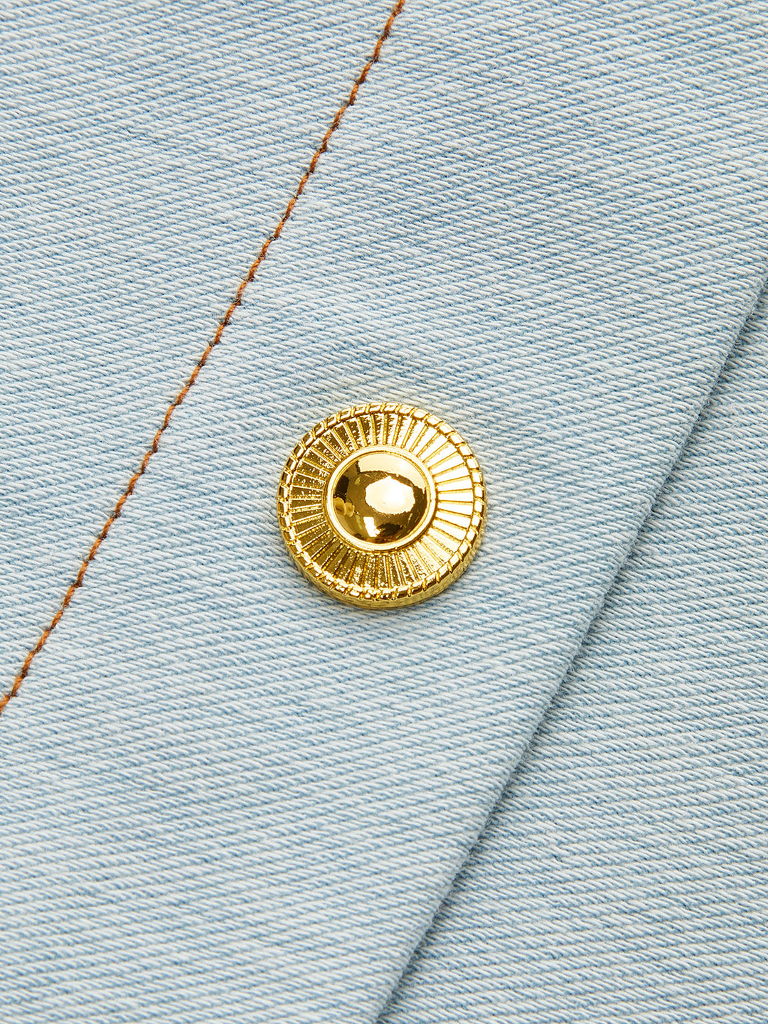 Belted Button-Front Denim Dress