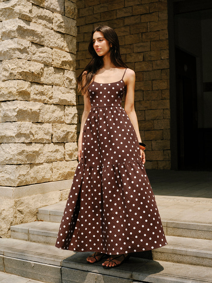 Cotton Backless Polka Dot Dress
