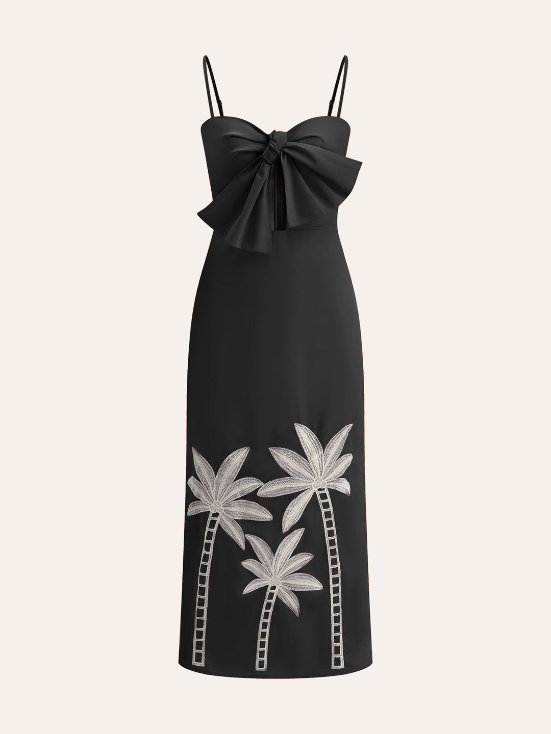 Embroidered Bow-Detail Cami Dress
