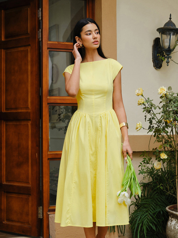 Open-Back Cap Sleeve Dress