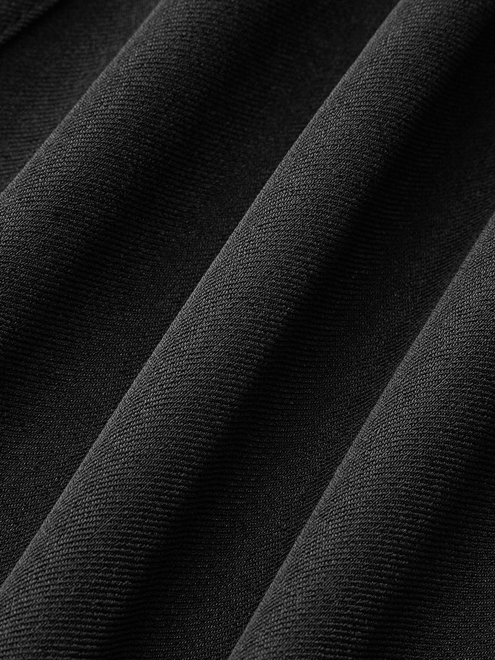 Wide Collar Button-Down Pleated Dress