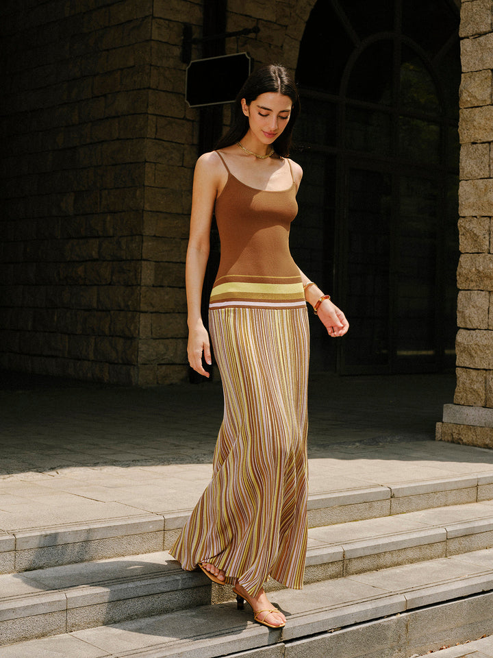 Striped Knit Cami Dress