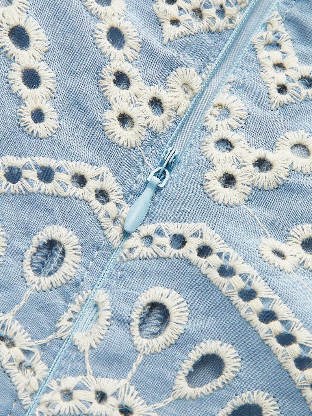 Semi-Sheer Embroidered Eyelet Cami Dress