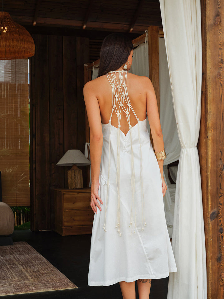 Macrame Back Halter Dress
