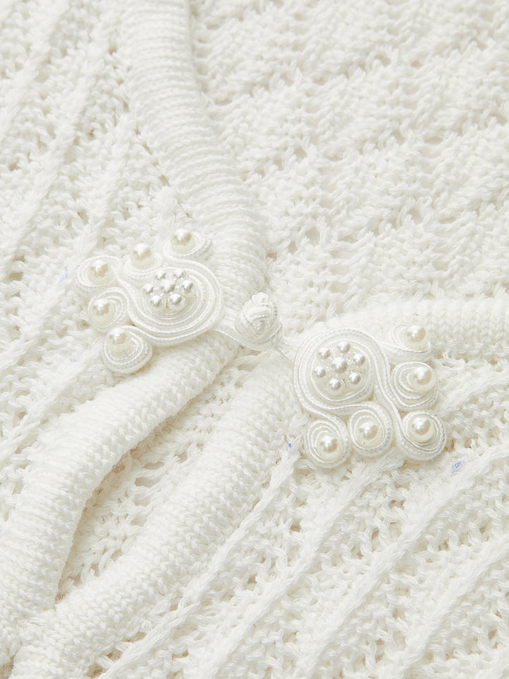 Sheer Knit Sweater Dress with Cut-Out Detail