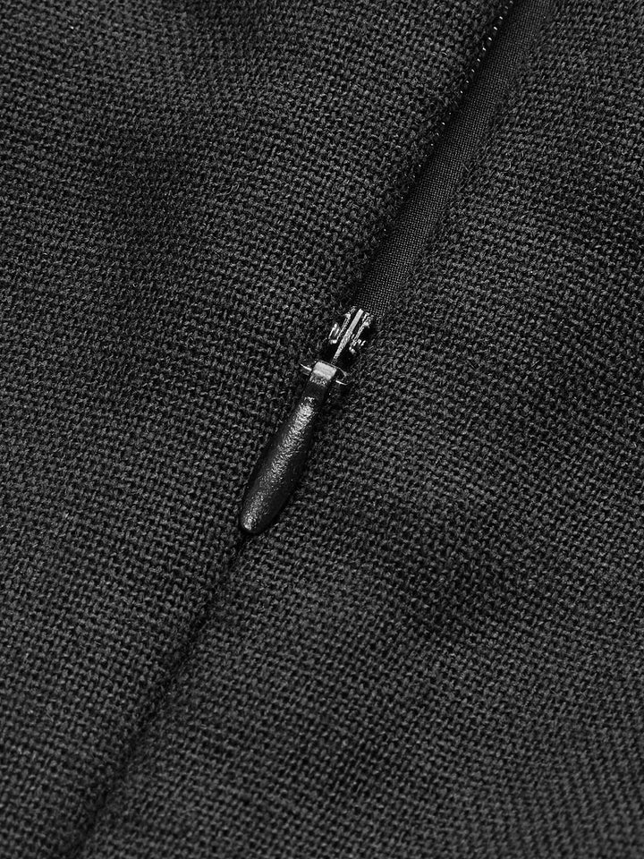 Color Block Halter Neck Linen Blend Dress