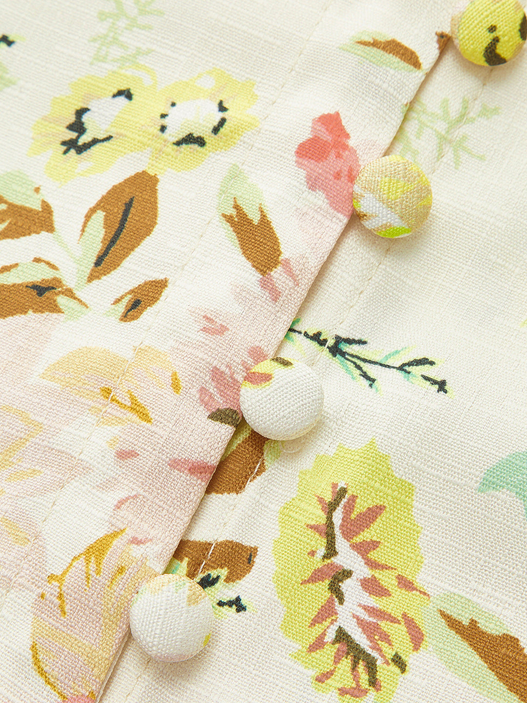 Floral Print Button Detail Dress With Belt