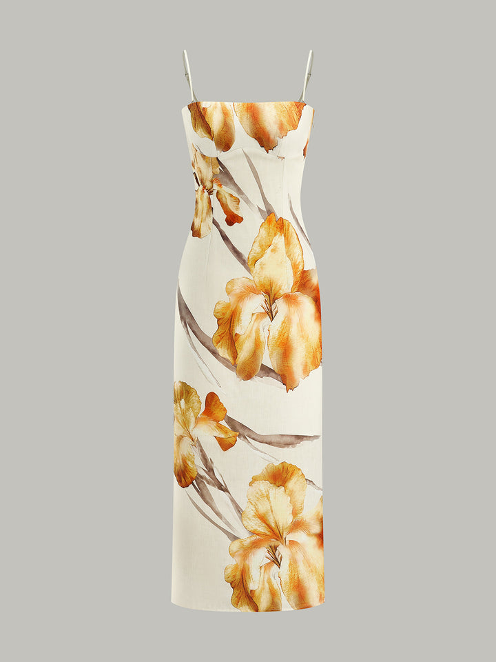 Floral-Print Midi Dress