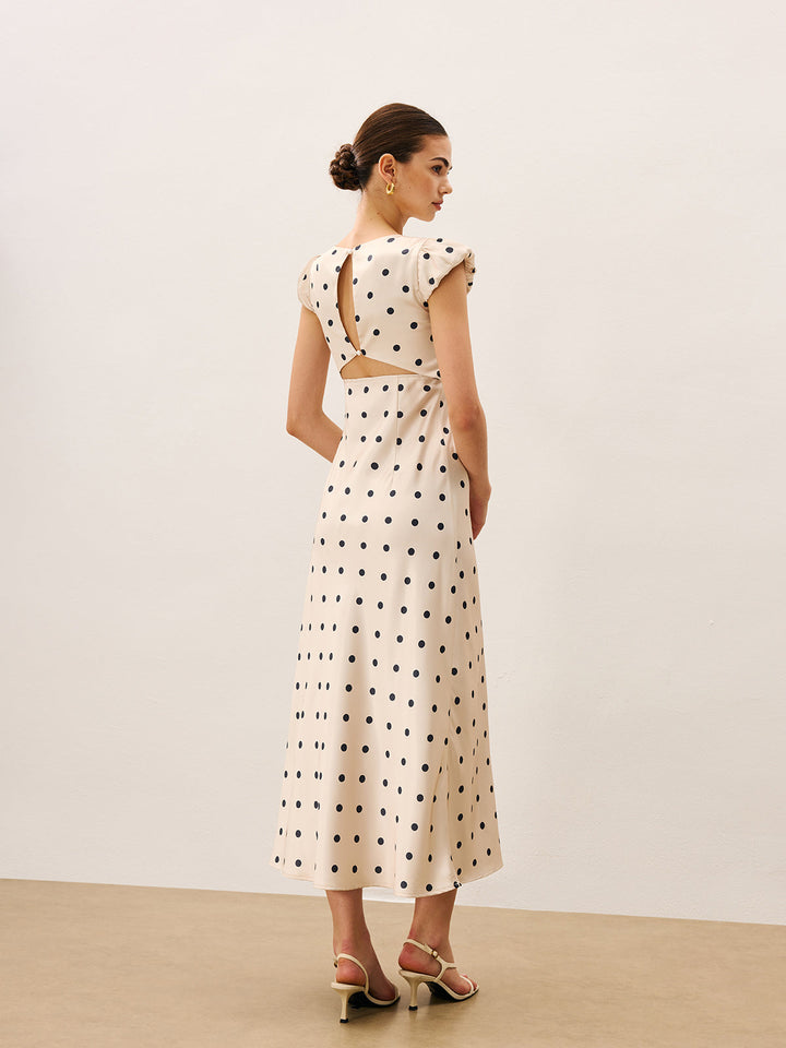 Lace Trim Polka Dot Dress