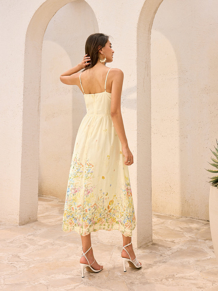 Floral Embroidered Midi Dress