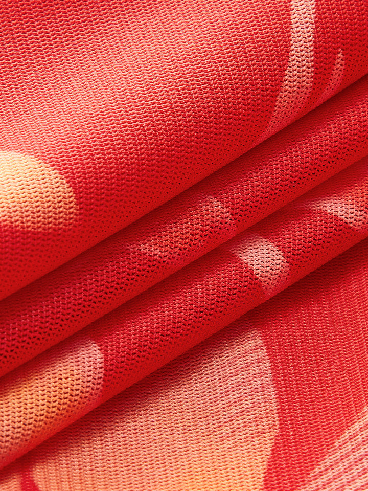 Semi-Sheer Ruffled Floral Halter Dress