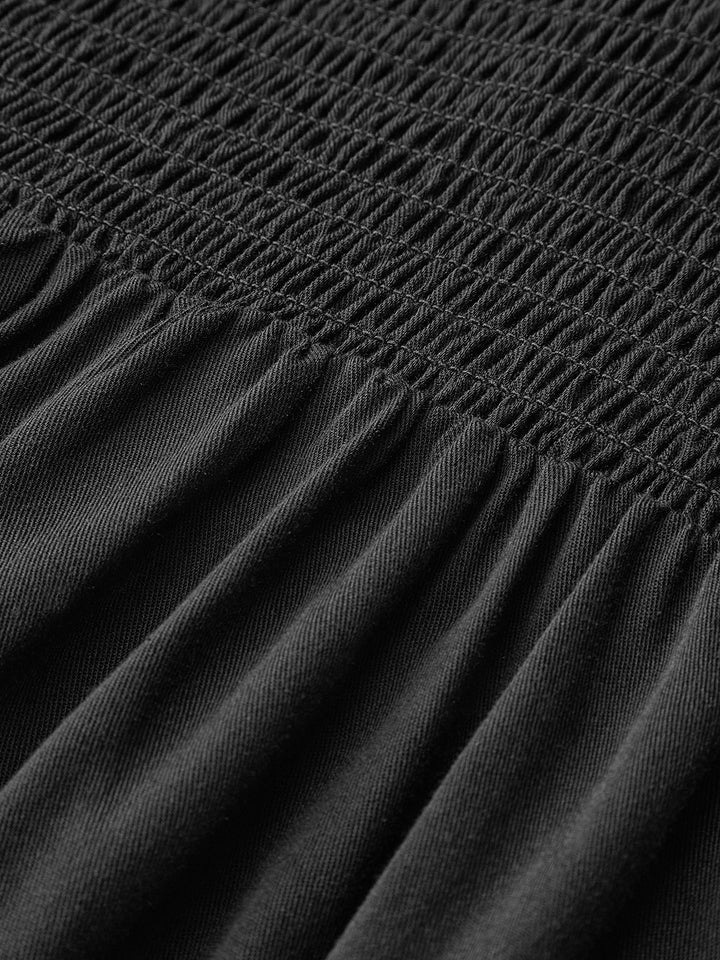 Embroidered Midi Dress with Tie-Up Straps