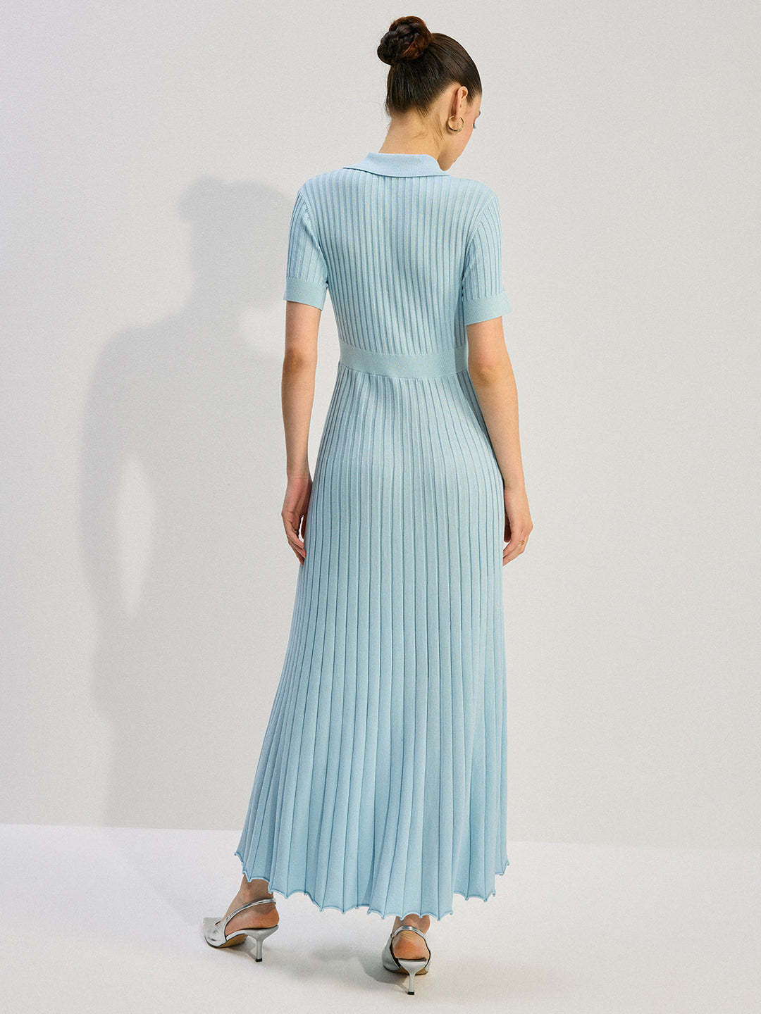 Knit Button-Front Maxi Dress