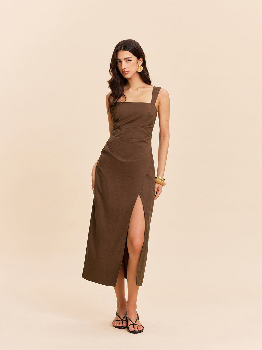 Cotton & Linen Slit Dress