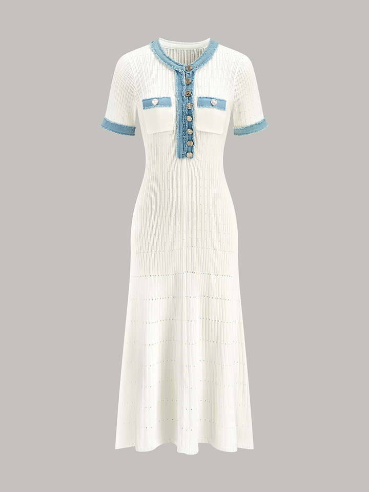 Trimmed Knit Midi Dress