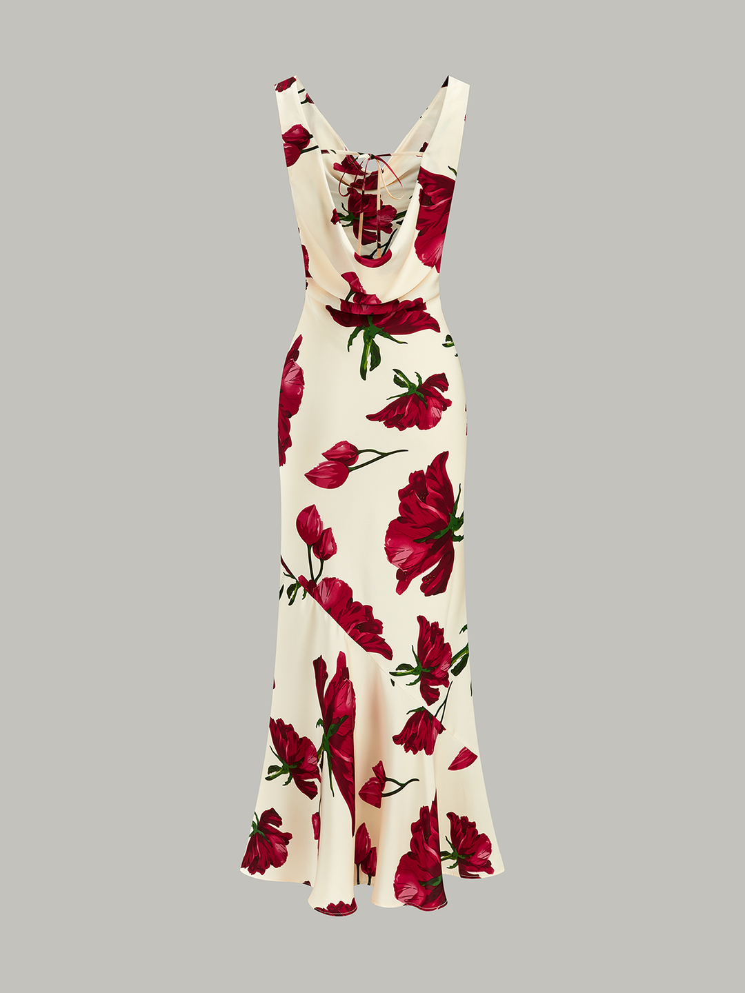 Tie-Back Floral Print Midi Dress