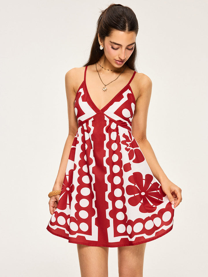 Floral Print Spaghetti Strap Dress