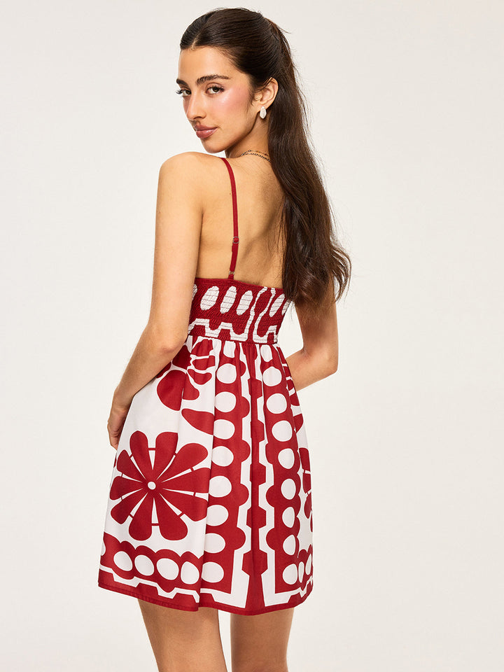 Floral Print Spaghetti Strap Dress