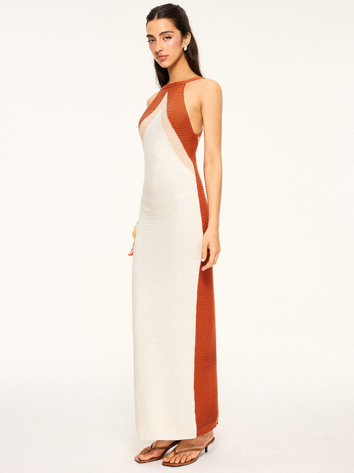 Knit Maxi Dress with Cut-Out Back