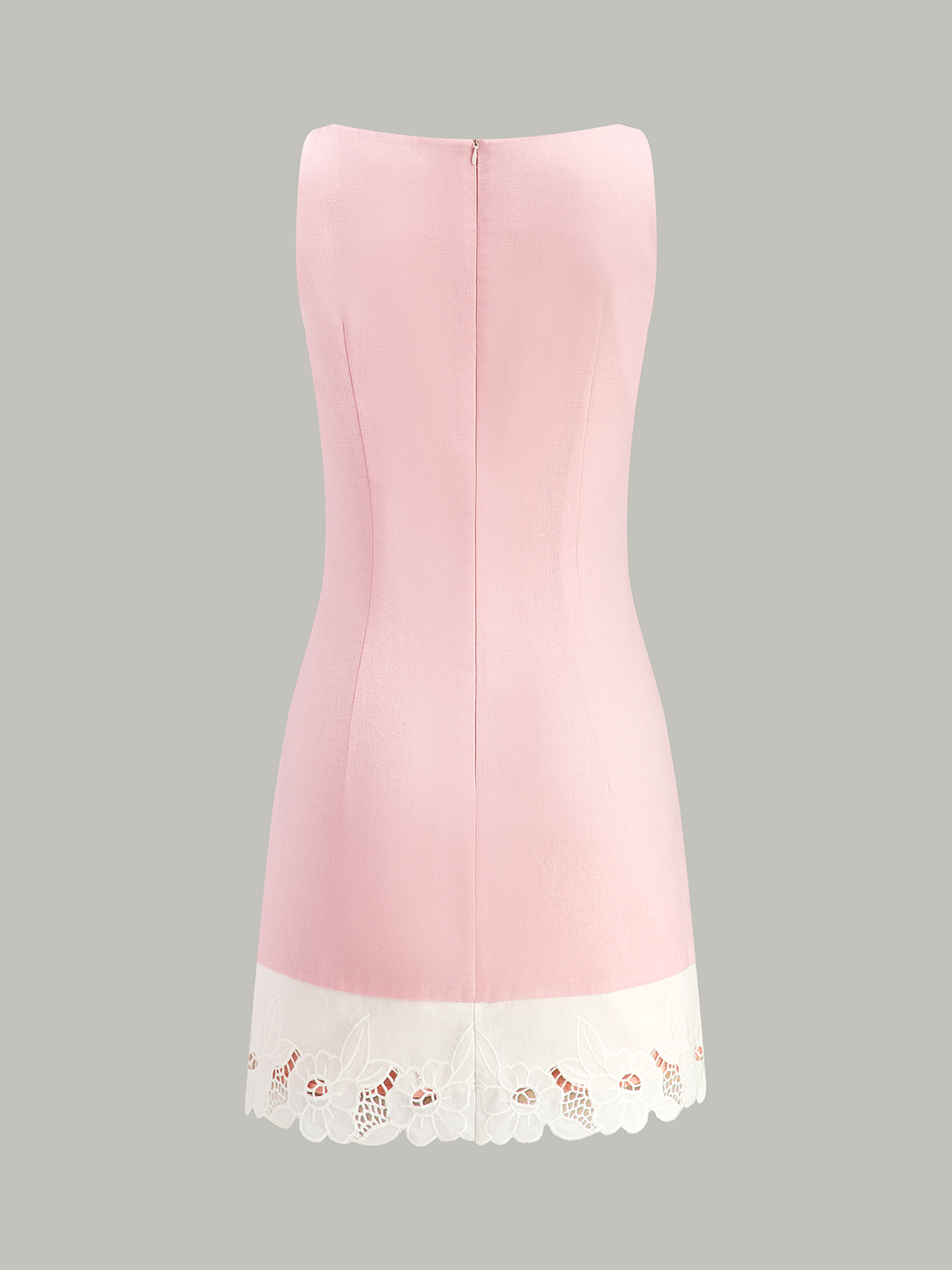 Linen & Cotton Embroidered Trim Mini Dress