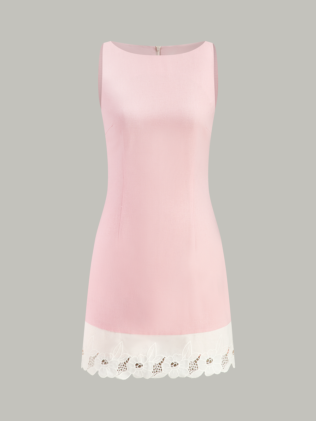 Linen & Cotton Embroidered Trim Mini Dress
