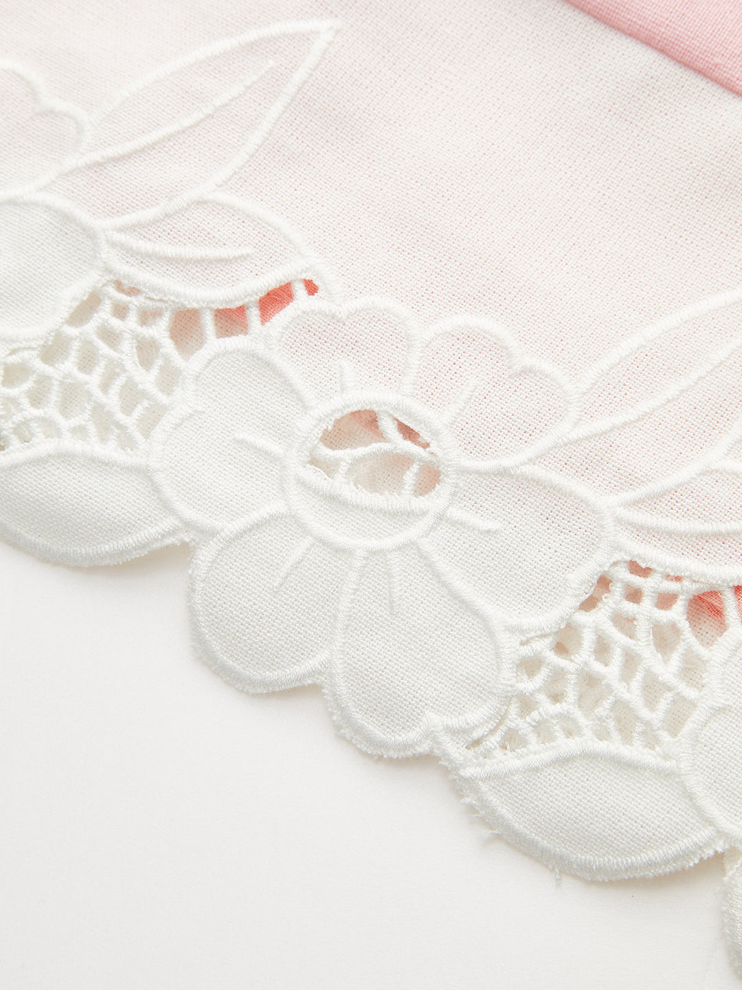 Linen & Cotton Embroidered Trim Mini Dress