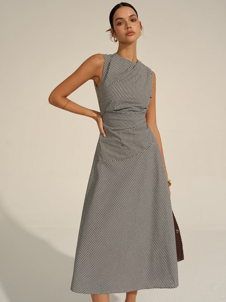 Gingham Midi Dress