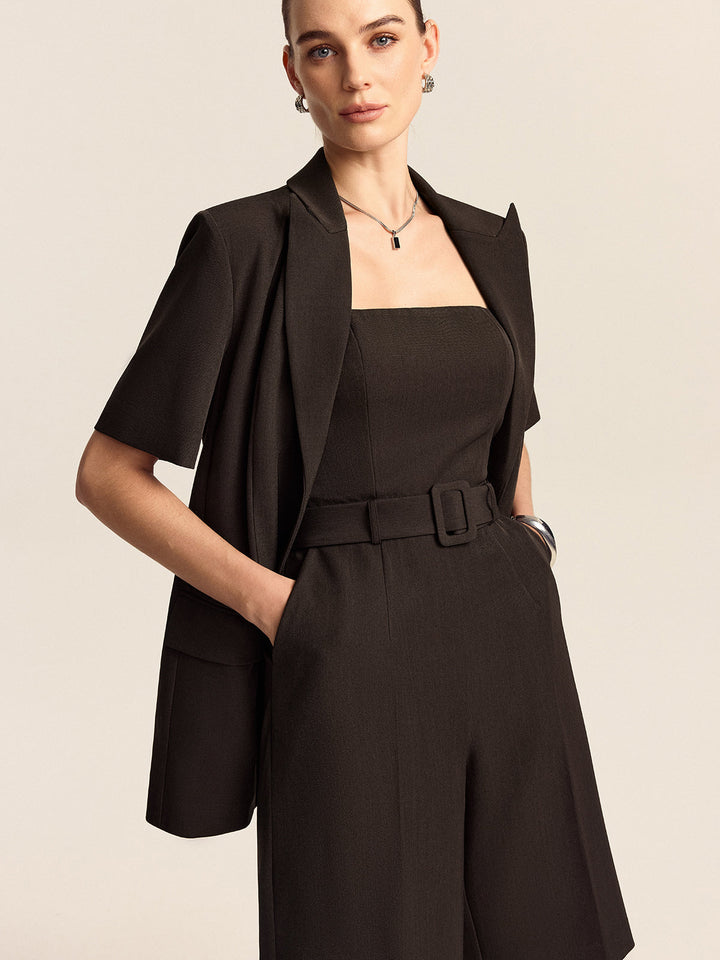 Strapless Belted Jumpsuit