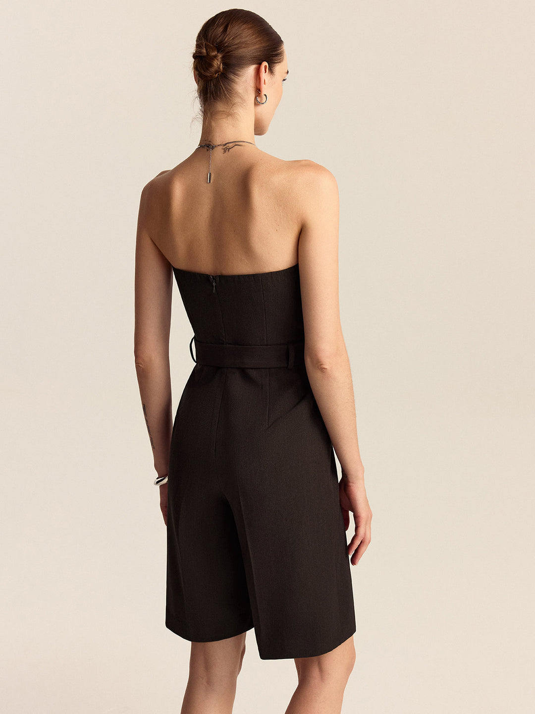 Strapless Belted Jumpsuit