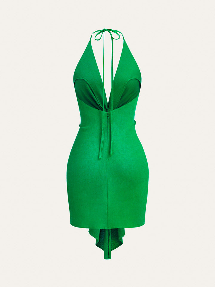 Halter Neck Knotted Dress